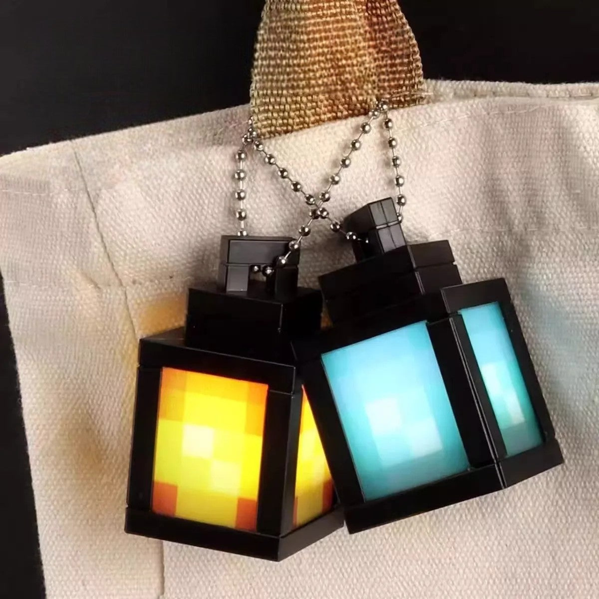 Minecraft Lantern LED Glowing Keychain