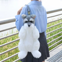 Bear Hugs Realistic Schnauzer Dog Plush Backpack