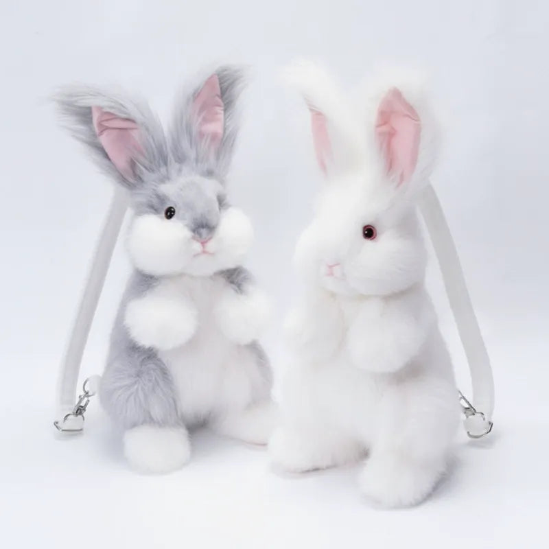 Bear Hugs Realistic Angora Rabbit Plush Backpack