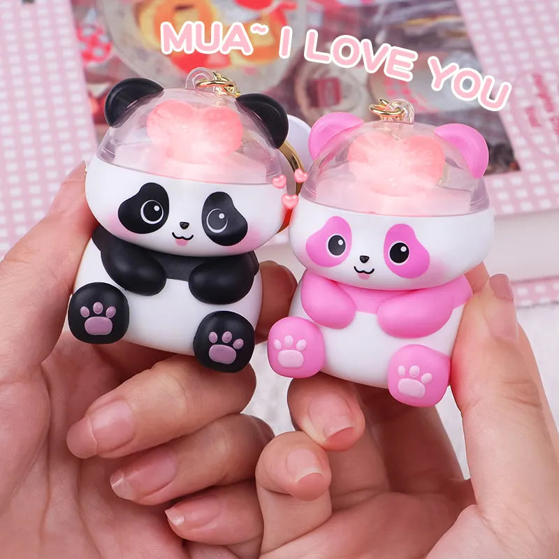 Panda Pulse I Love You Keychain
