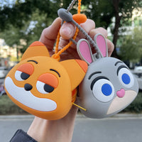 Zootopia Nick & Judy 3D Silicone Pouch Keychain