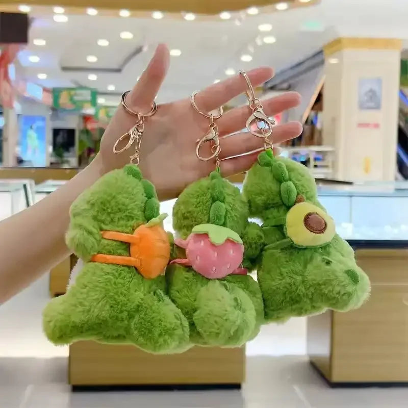 Dinosaur Fruit Bag Plush Keychain