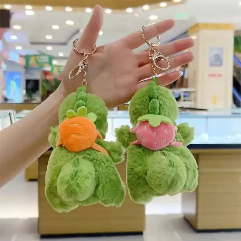 Dinosaur Fruit Bag Plush Keychain