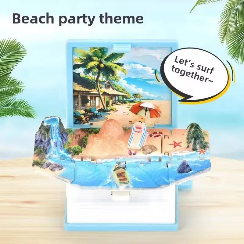 Pop-up Beach Paradise Folding Keychain