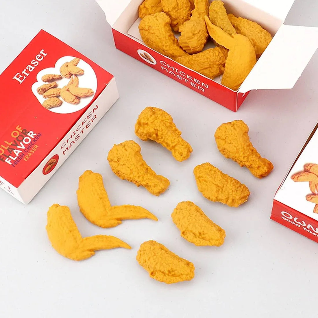Fried Chicken Simulation Eraser (Set of 8)