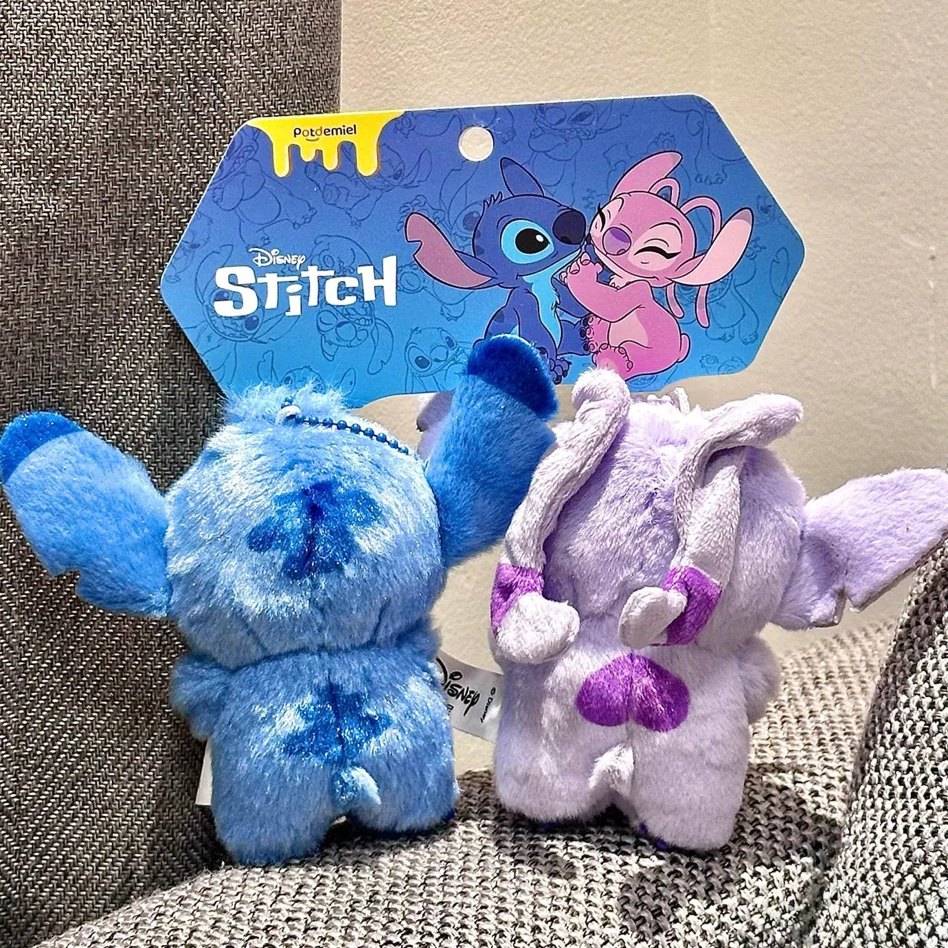 Stitch & Angel Love Couple Keychain