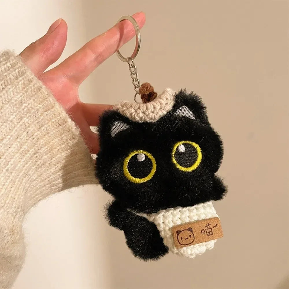 Black Hero Cat Plush Keychain