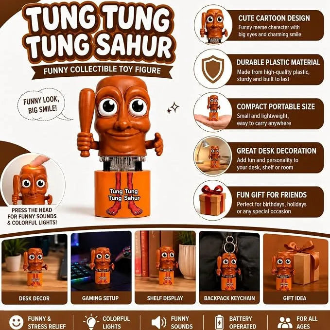 Tung Tung Tung Sahur Keyboard Clicker Fidget Keychain