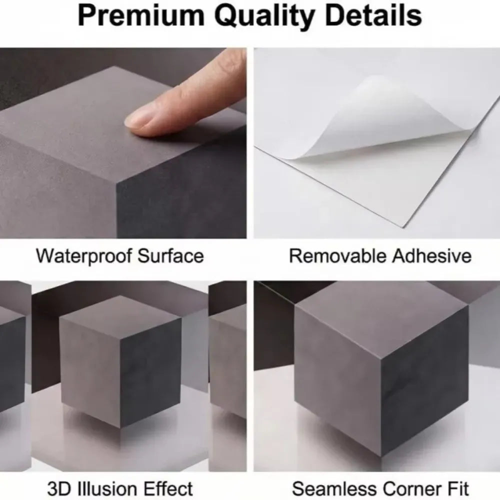 3D Impossible Corners Wall Illusion Stickers