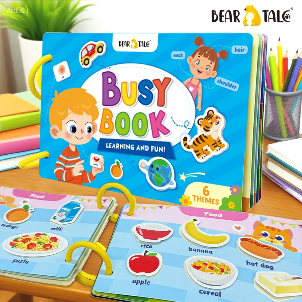 Learning & Fun 6-in-1 Interactive Montessori Busy Book