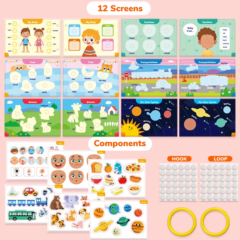 Learning & Fun 6-in-1 Interactive Montessori Busy Book
