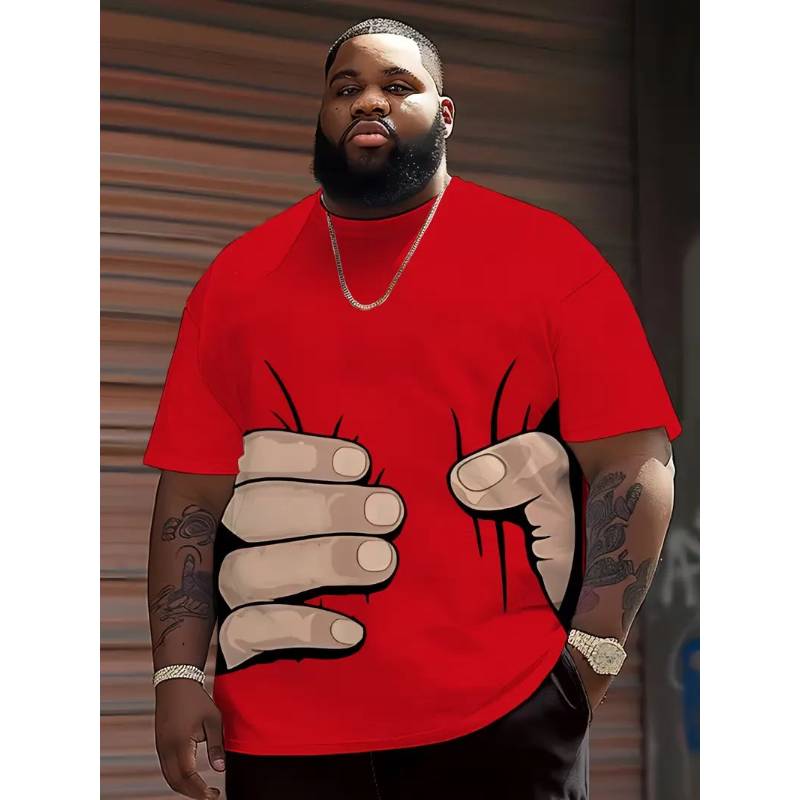3D Giant Squeezing Hands Illusion T-Shirt