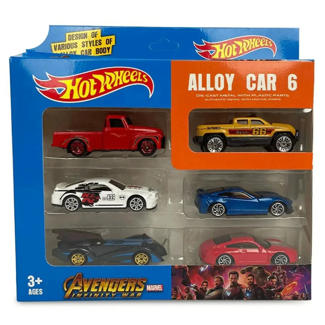 Hot Wheelz AVNGRS Themed Cars (Set of 6)