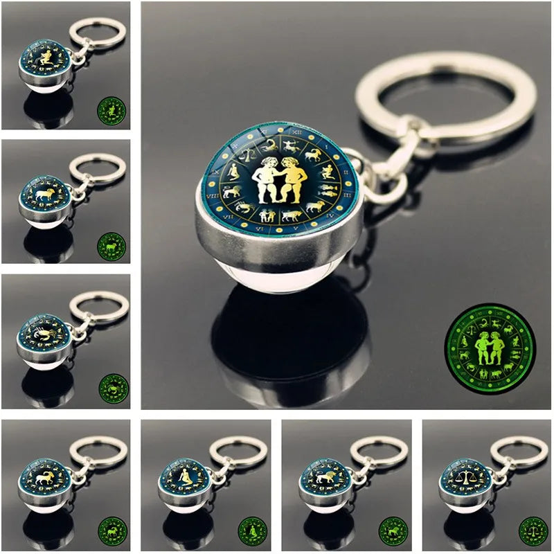 Celestial Zodiac Signs Luminous Keychain