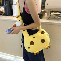Tall Giraffe Plush Crossbody Bag