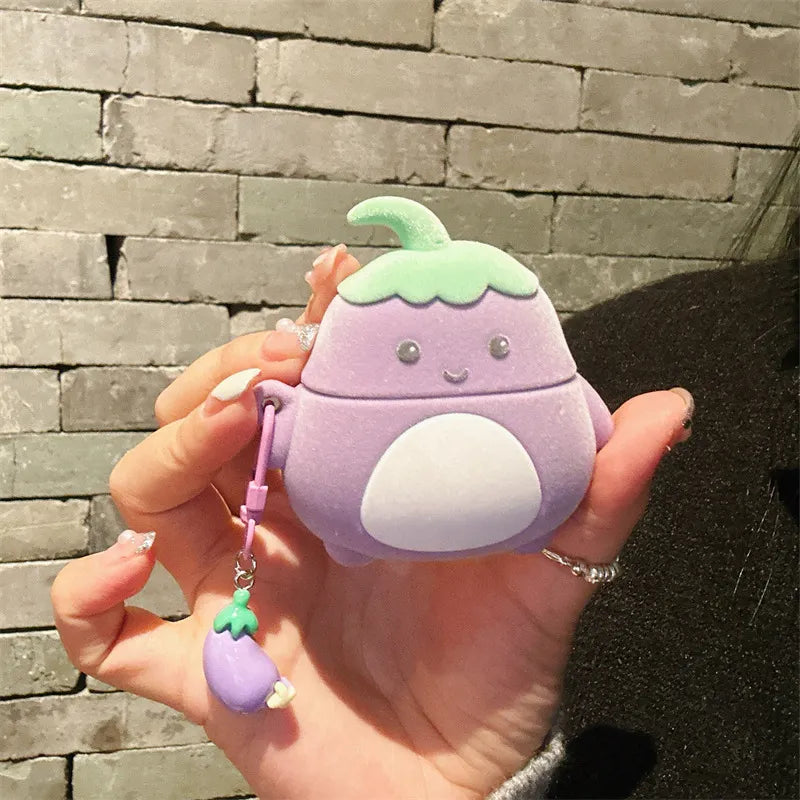 Flocked Eggplant Case (For AirPods)