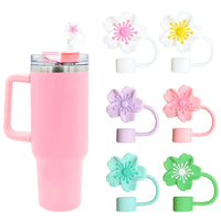Floral Bloom Silicone Straw Topper
