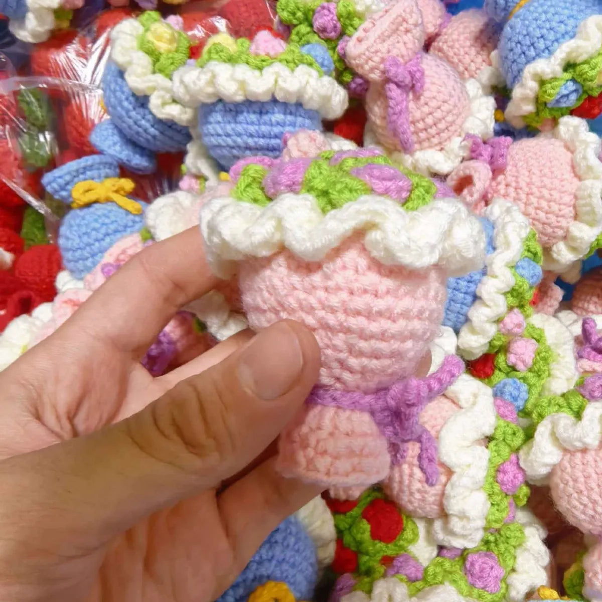 Handcrafted Crochet Flower Bouquet Bag Charm