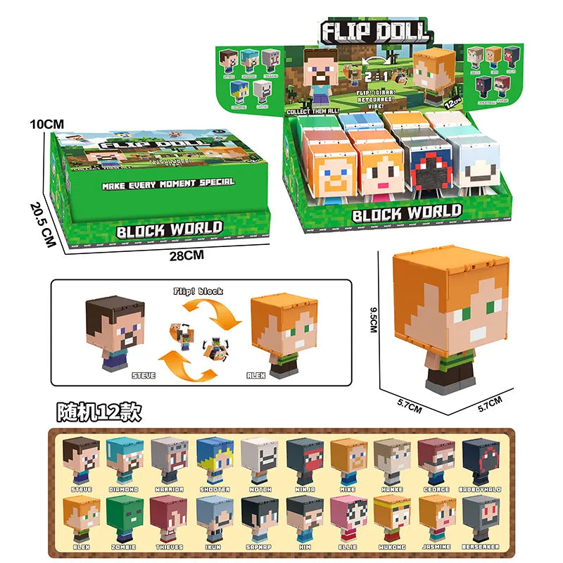 Minecraft Block World 2-in-1 Flip Doll
