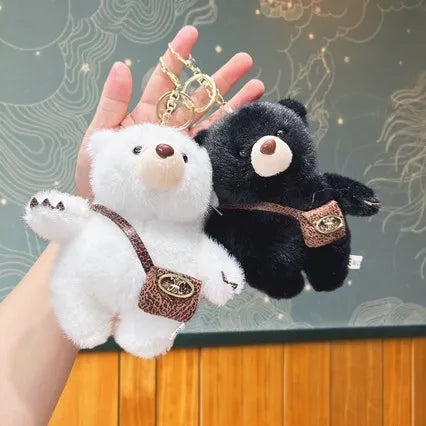 Fashionable Bear Bag Plush Keychain