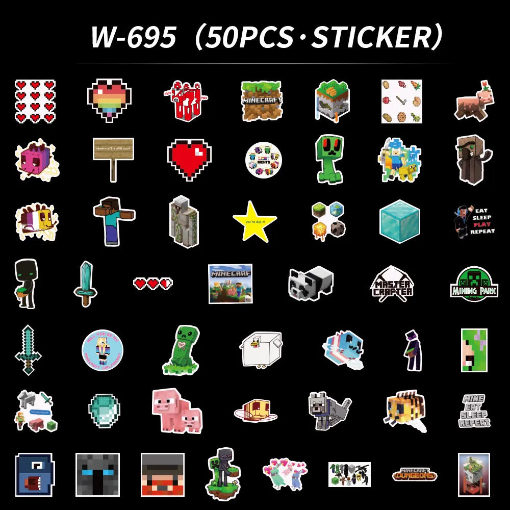 Minecraft Premium Vinyl Sticker Pack (50 Pcs)