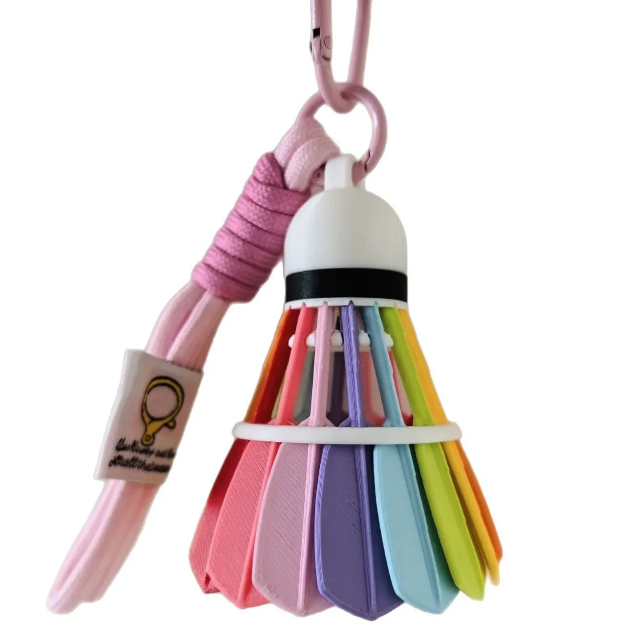 Rainbow Shuttlecock Athletic Wristlet Keychain