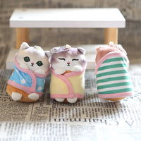 Mofusand Swaddled Kitten Plush Keychains