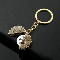 Vintage Sunflower Motivational Boost Keychain