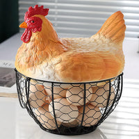 Ceramic Hen Egg Basket Storage Holder