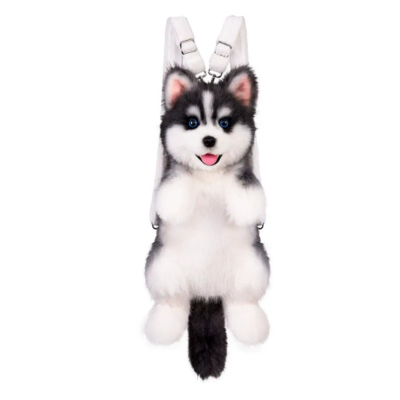 Bear Hugs Siberian Husky Pup Simulation Plush Backpack