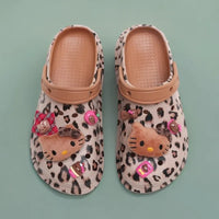 Hello Kitty Leopard Print Casual Comfortable Clogs