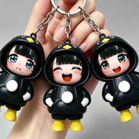Gugu Gaga Face-Changing Penguin Hooded Keychain