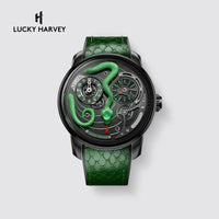 Lucky Harvey Master Series Kinetic Green Snake Automatic Mechanical Watch