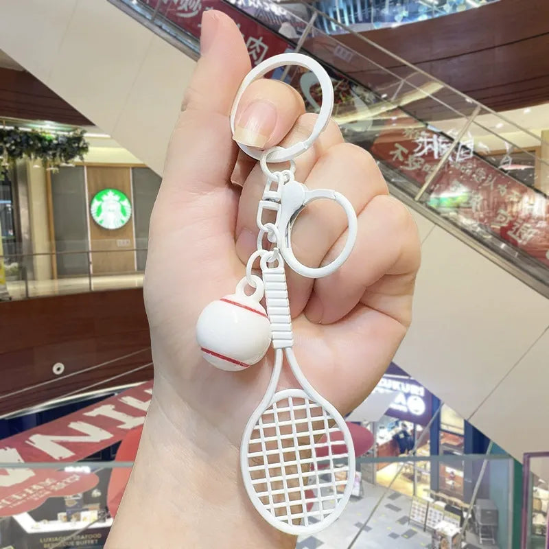 Grand Slam Pastel Tennis Racket & Ball 3D Keychain