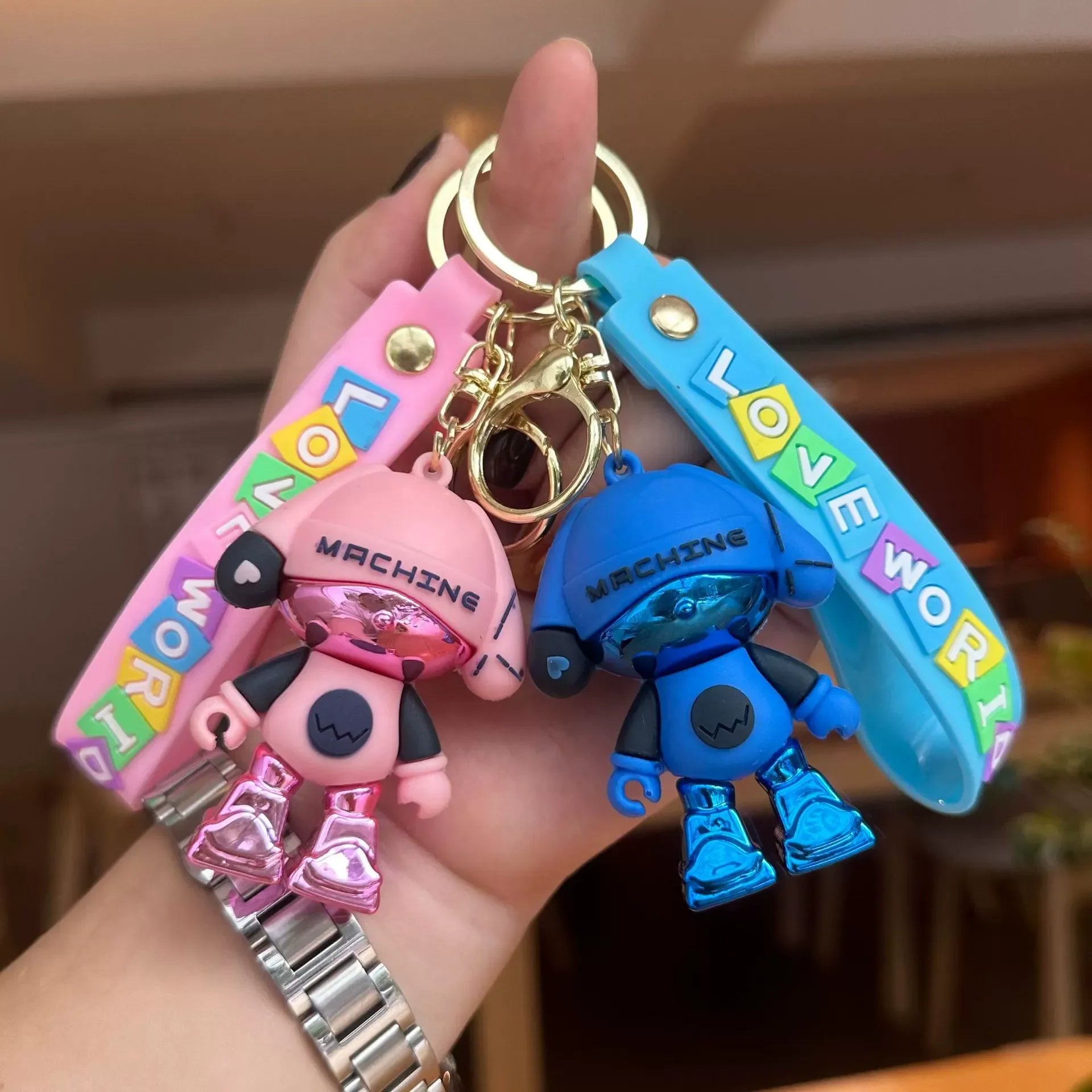 Cyber Pup Love World Keychain