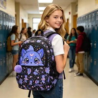SMGL Celestial Cosmic Fox Plush Pom-Pom School Backpack