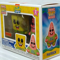 Box of Pocket Pop! keychains featuring SpongeBob and Patrick