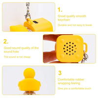 Yellow Quacking Duck Interactive Fidget Keychain