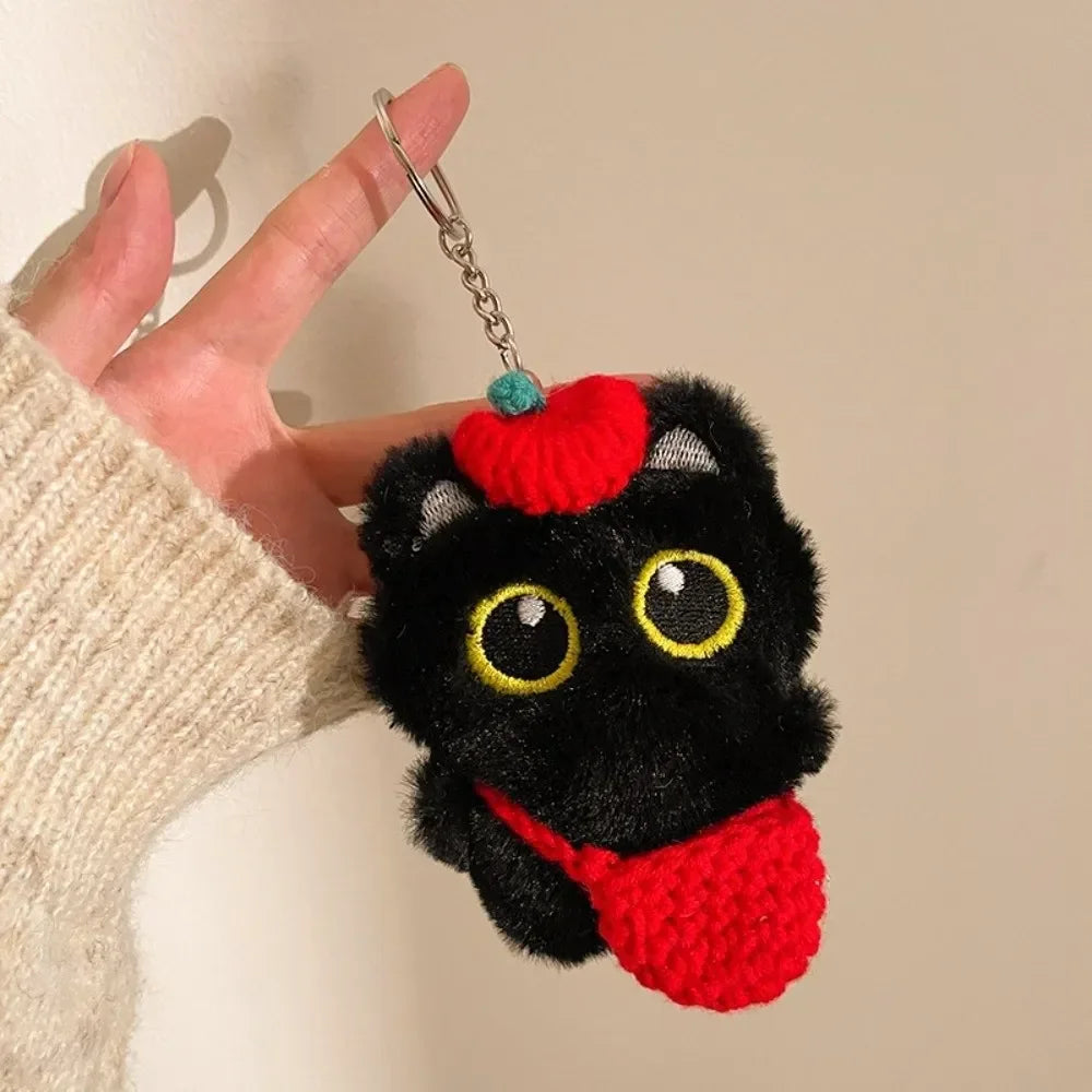 Black Hero Cat Plush Keychain