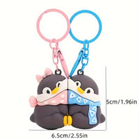 Sweet Penguin Couple Magnetic Keychain