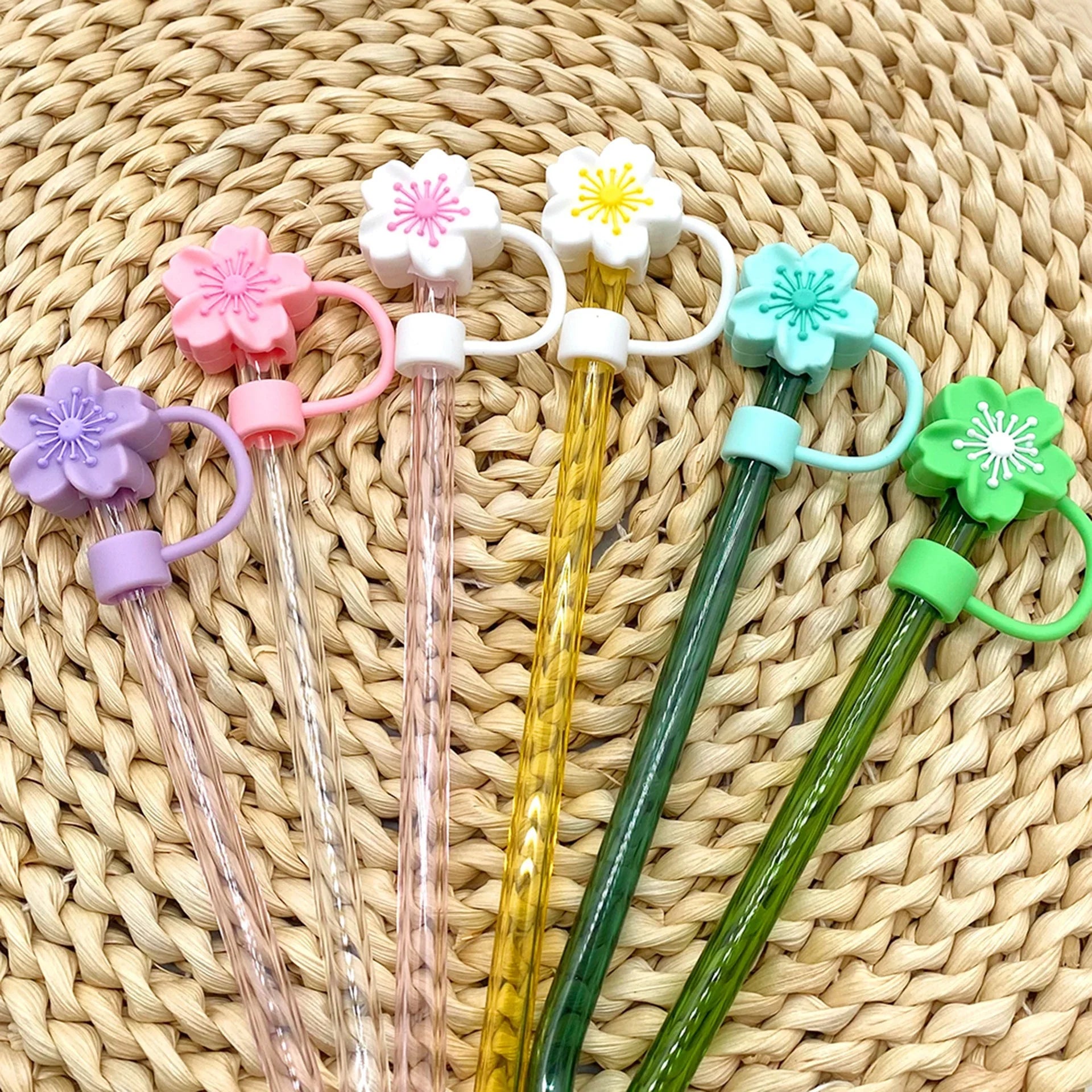 Floral Bloom Silicone Straw Topper