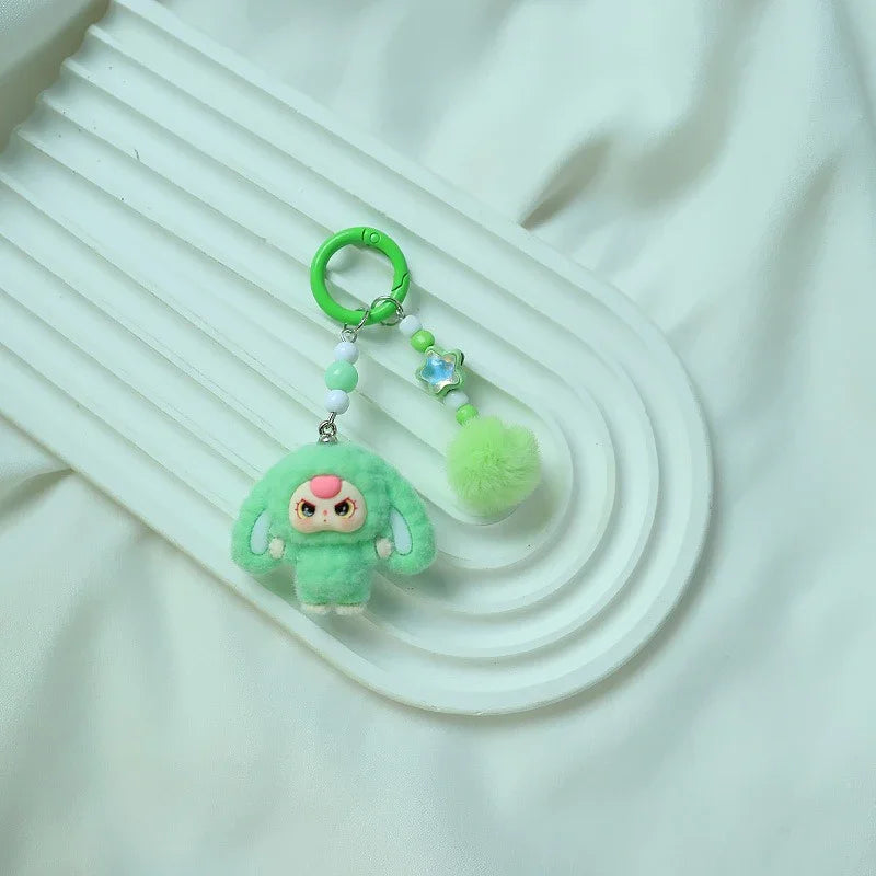 Baby Three Floppy Ears Flocked Keychain