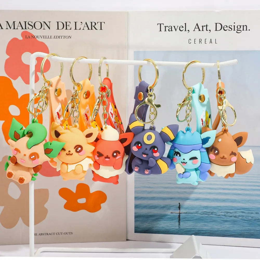 Pokemon Eeveelutions Chibi 3D Silicone Keychain