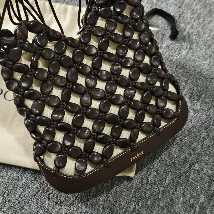 Polene Solé Leather Pearl Net Tote