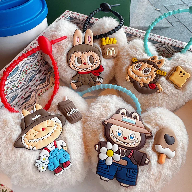 Labubu Heart Pulse Soft Keychain