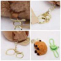 Capy Turtle Backpack Plush Keychain