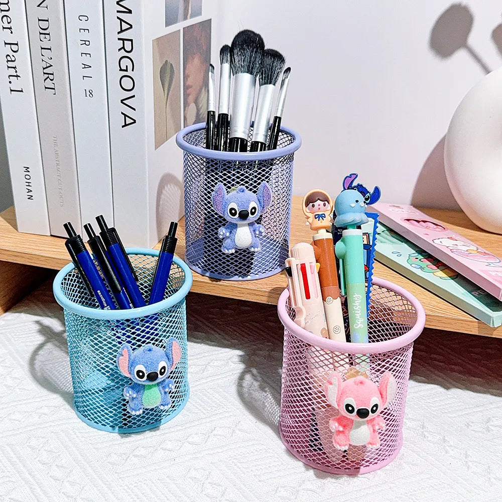 Stitch Pastel Wire Mesh Desktop Pen Organizer