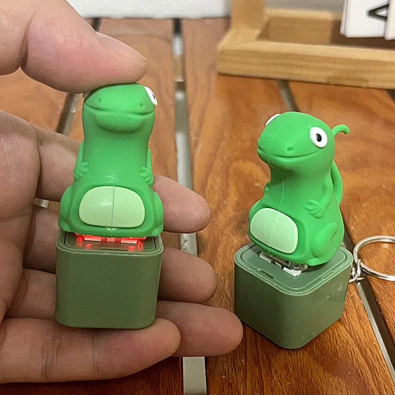 Derpy Lizard Sound & LED Fidget Keychain
