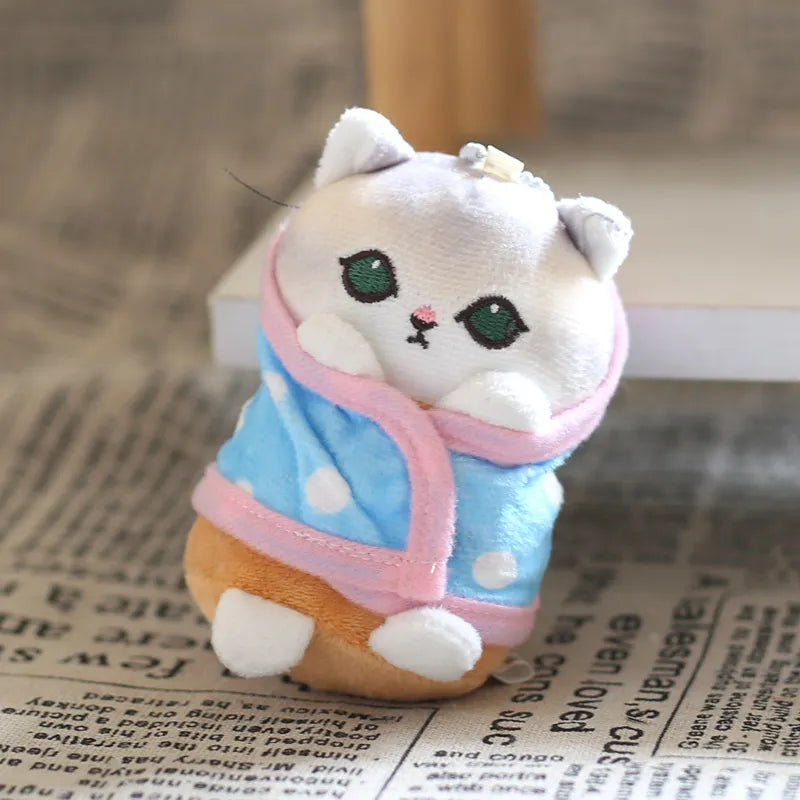 Mofusand Swaddled Kitten Plush Keychains