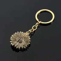 Vintage Sunflower Motivational Boost Keychain